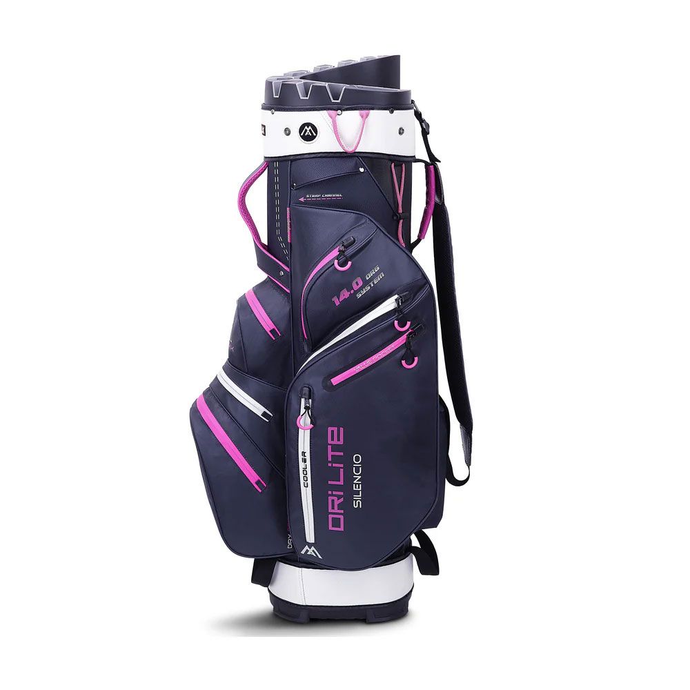 BIG MAX Big Max Dri Lite Silencio 2 Cart Bag Blue Silver Fuchsia