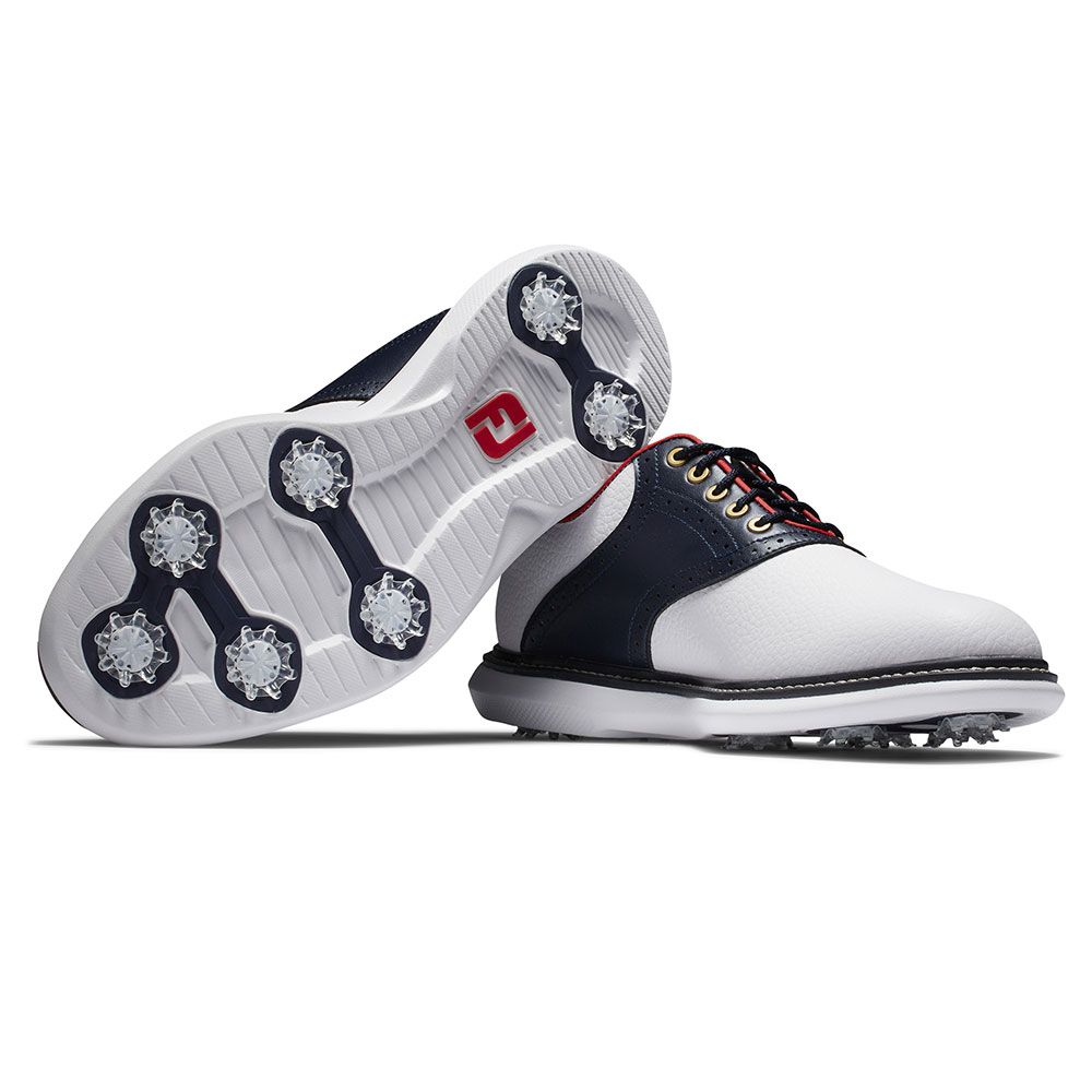 FOOTJOY FootJoy Traditions Golf Shoes White Red Navy 57951