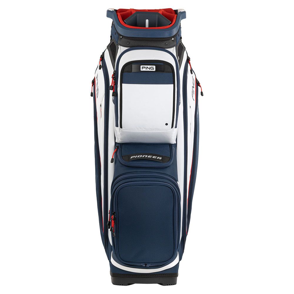 PING Ping Pioneer 244 Cart Bag Navy White Red