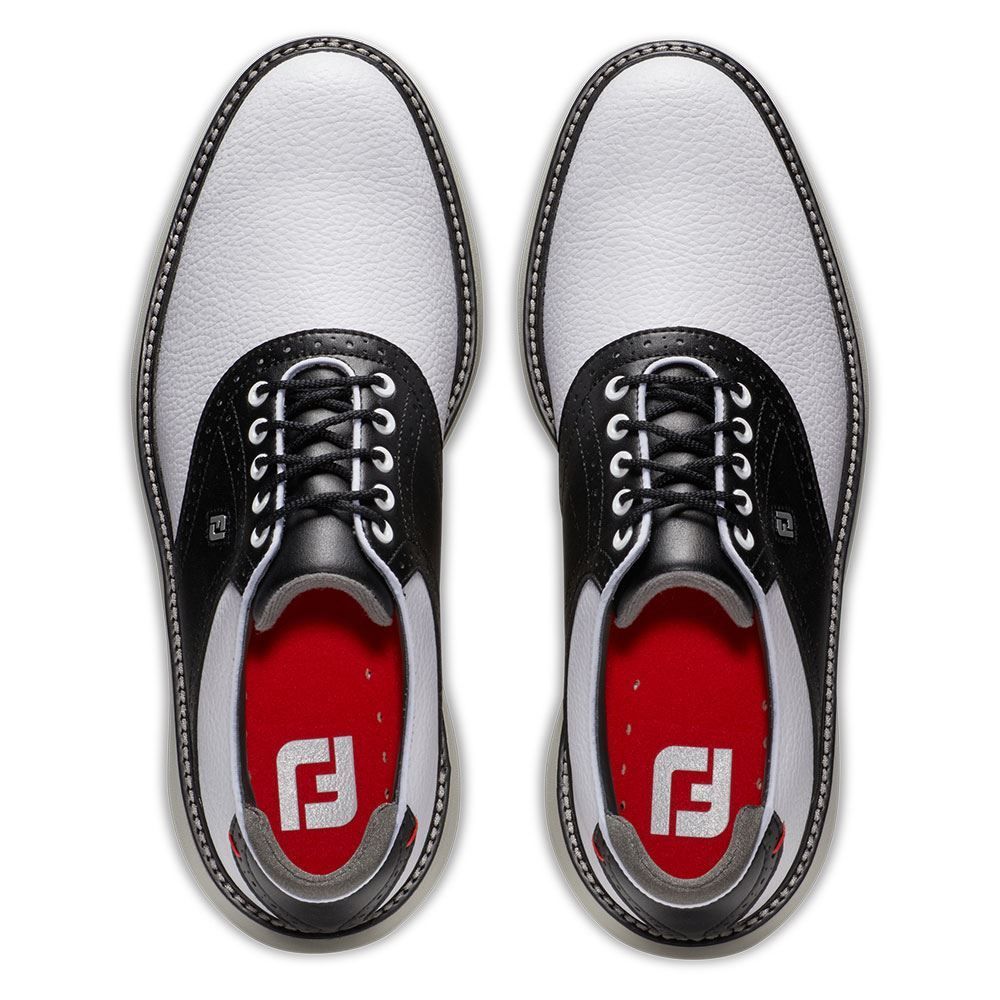 FOOTJOY FootJoy Traditions Spikeless Golf Shoes White Black 57924