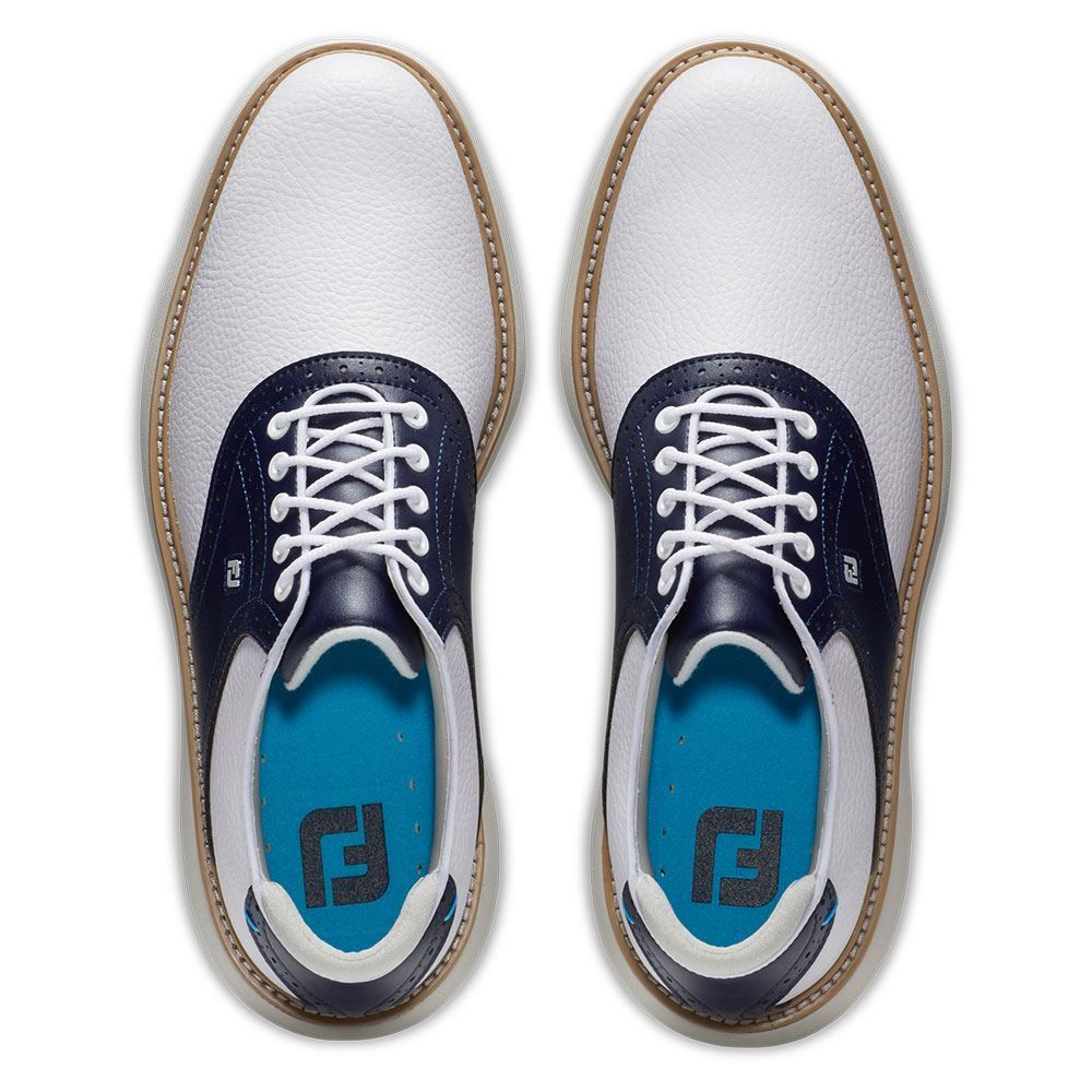 FOOTJOY FootJoy Traditions Golf Shoes White Navy 57899