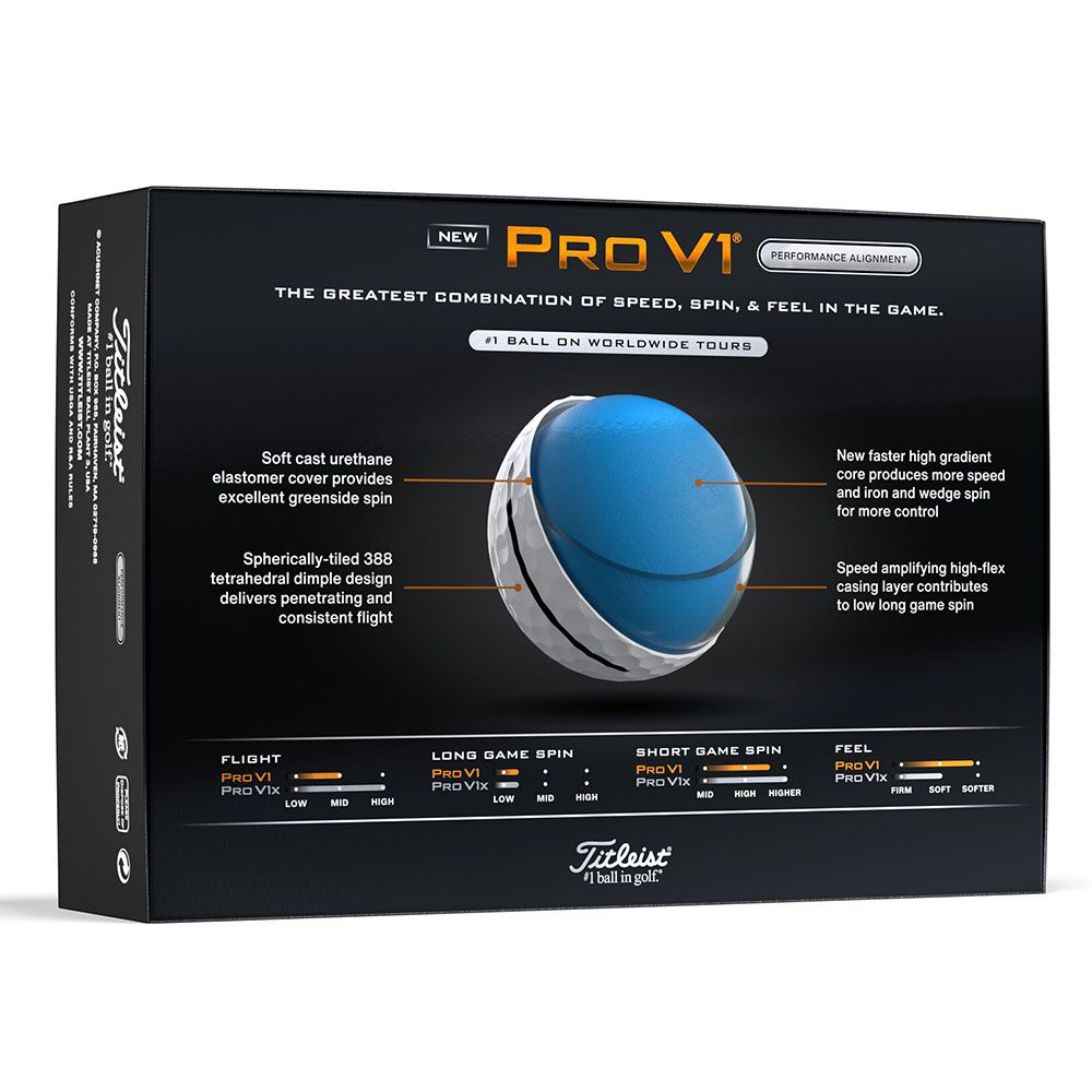 TITLEIST TITLEIST PRO V1 AIM PERF ALIGN BLK DOZEN
