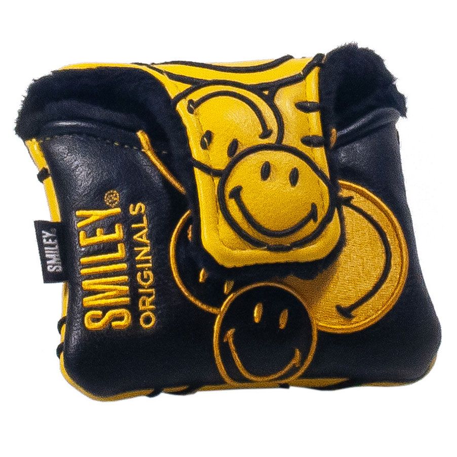 BRAND FUSION Brand Fusion Smiley Original Stacked Mallet Putter Headcover Yellow Black
