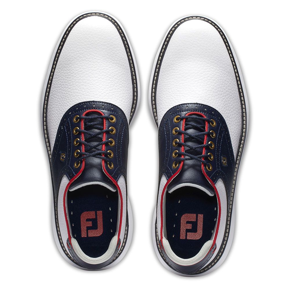 FOOTJOY FootJoy Traditions Golf Shoes White Red Navy 57951