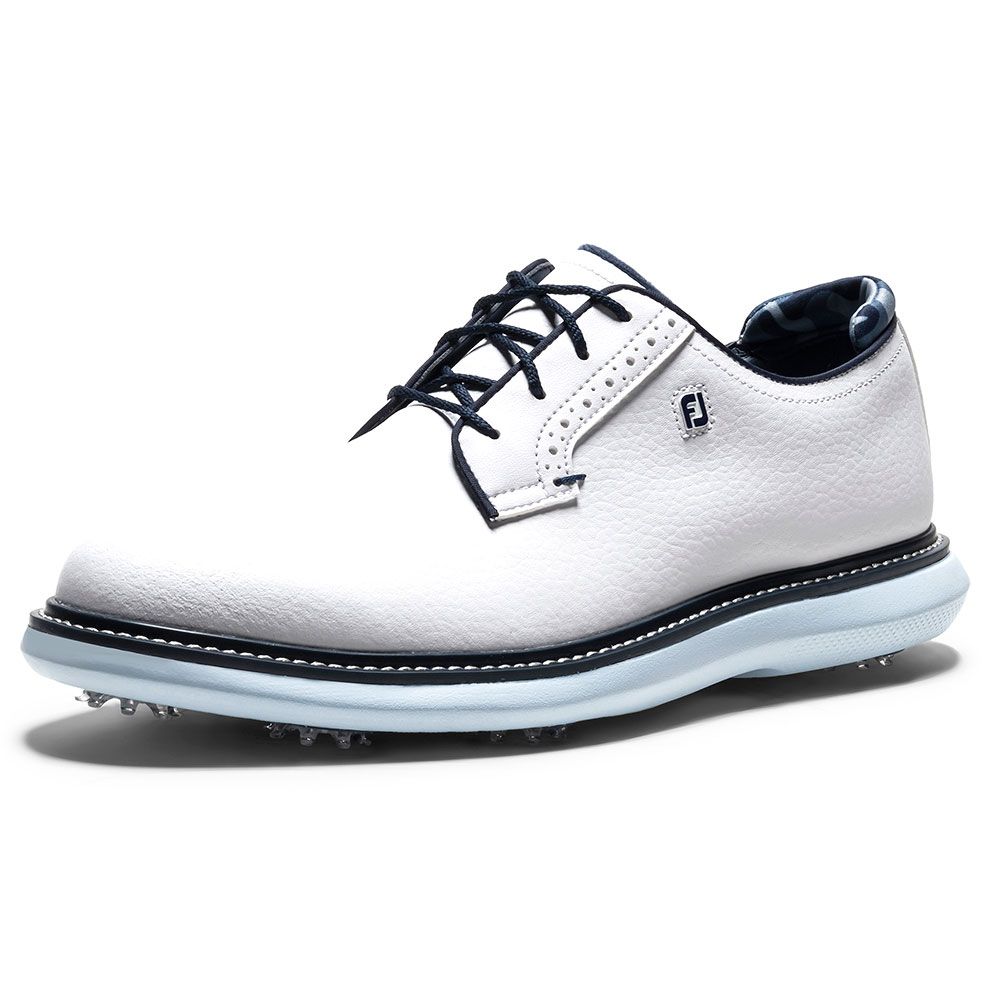FOOTJOY Footjoy Traditions Blucher Golf Shoes White Sky Blue Camo 57972