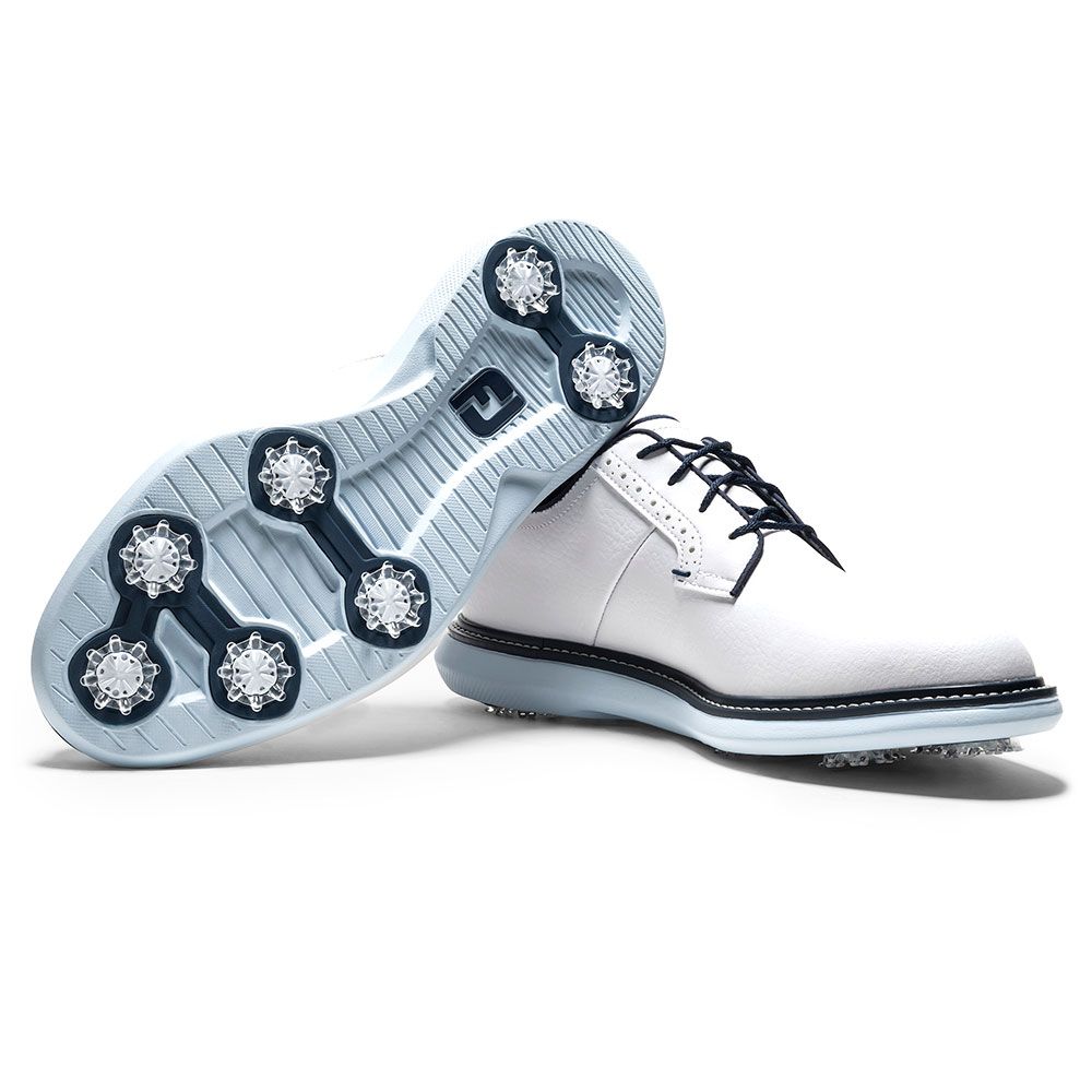 FOOTJOY Footjoy Traditions Blucher Golf Shoes White Sky Blue Camo 57972