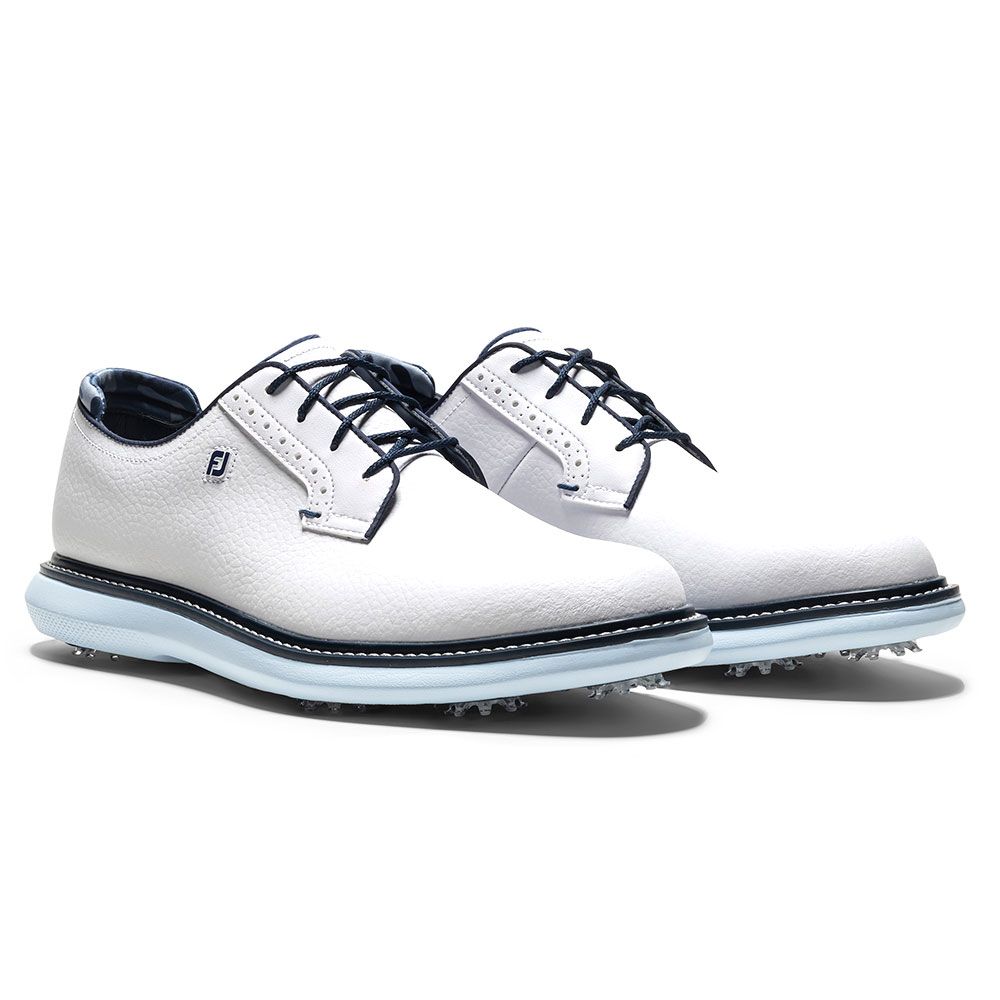 FOOTJOY Footjoy Traditions Blucher Golf Shoes White Sky Blue Camo 57972