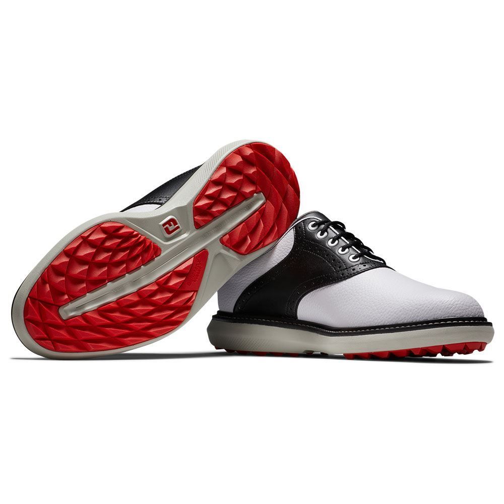 FOOTJOY FootJoy Traditions Spikeless Golf Shoes White Black 57924
