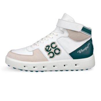 Ecco Street 720 Mid V1 Golf Shoes Gravel White Green 111714 61205