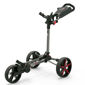  Powakaddy DLX-Lite FF Push Cart - Gunmetal/Red, Golf Trolleys Push