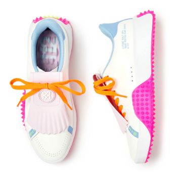 G Fore Ladies Kiltie G.112 Golf Shoes - Snow/Pink GLF000022
